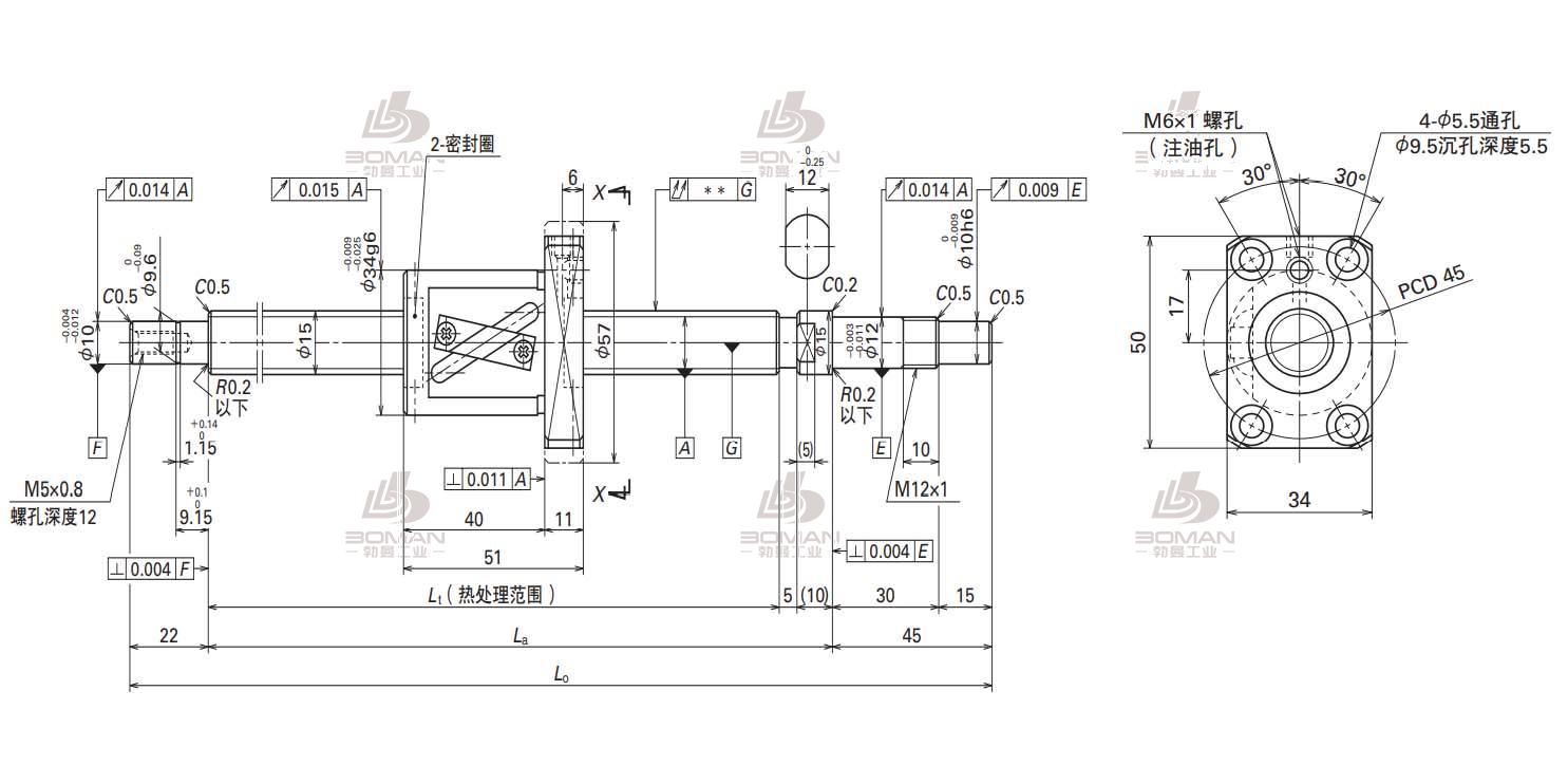 W1504FA-1P-C5Z10-SA标准滚珠丝杠