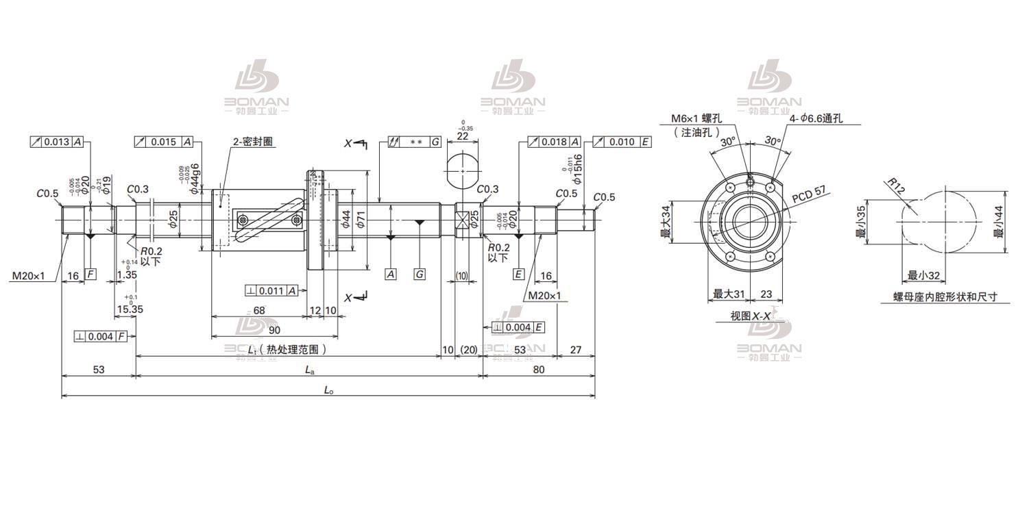 W2507FA-3P-C5Z25-SA标准滚珠丝杠