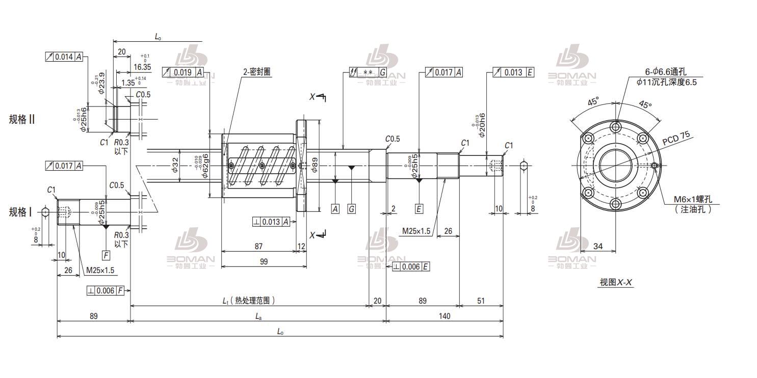 W3207SA-4Z-C5Z6-SA标准滚珠丝杠