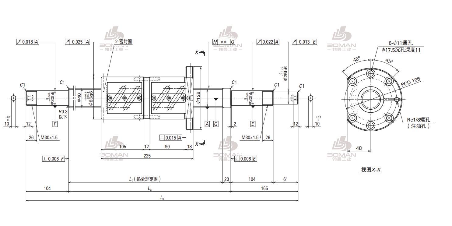 W4006SA-4D-C5Z12-SA标准滚珠丝杠