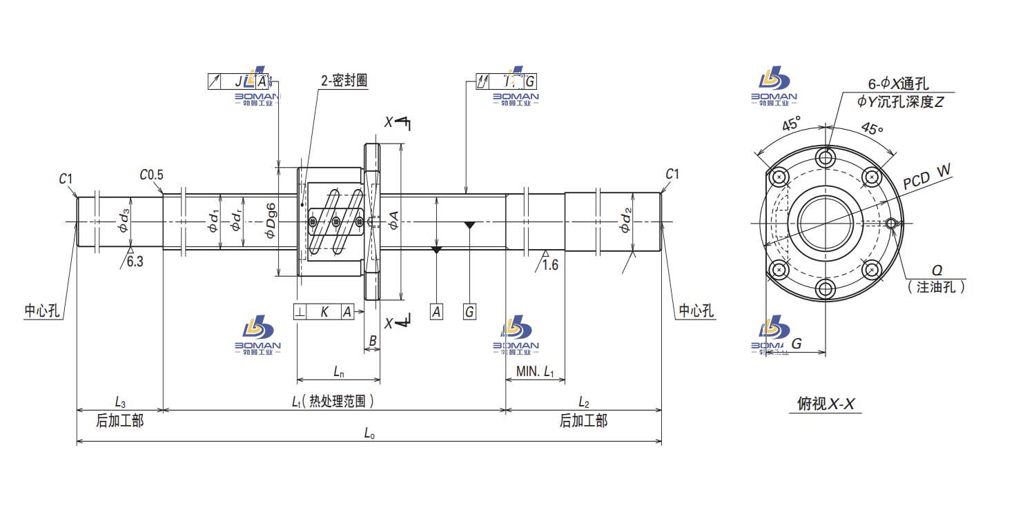 W2007SS-1P-C5Z5-NSK标准滚珠丝杠